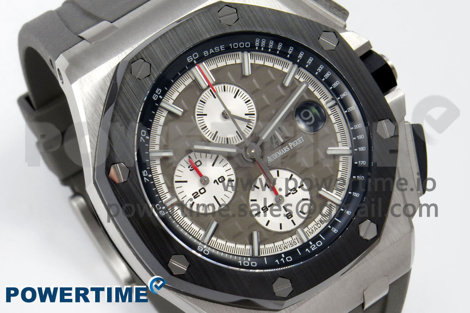 Royal Oak Offshore 44mm SS APPF Best Edition Gray/White Dial Ceramic Bezel on Gray Rubber Strap SA3126 - Image 3