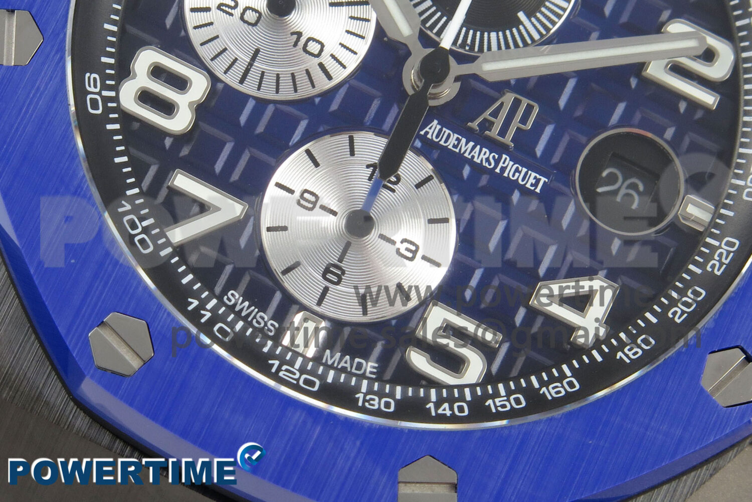 Royal Oak Offshore 44mm Black/Blue Ceramic APJF 1:1 Best Edition Blue Dial on Blue Rubber Strap A3126 - Image 5