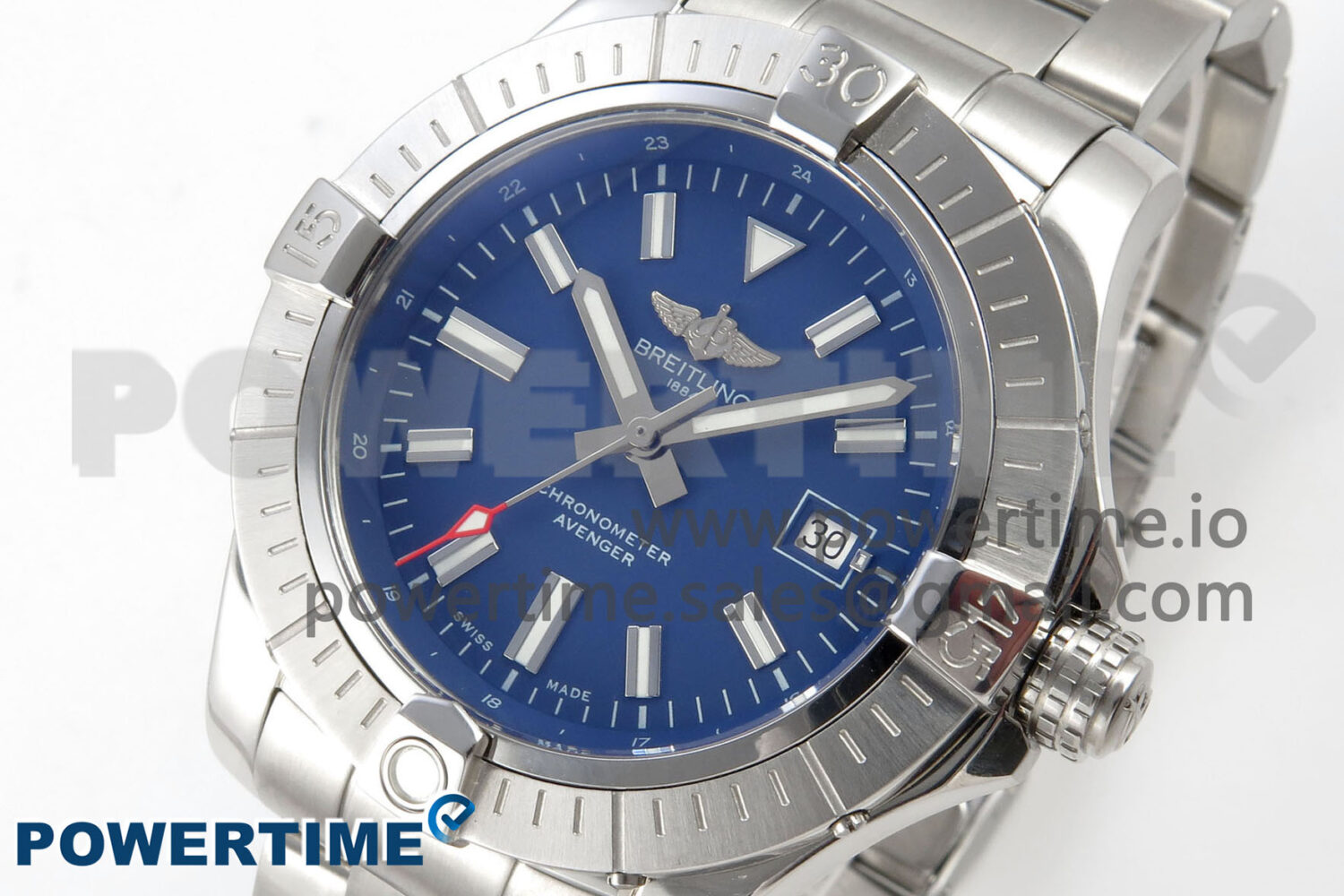 Avenger 43mm SS TF 1:1 Best Edition Blue Dial on SS Bracelet A2824 V2 - Image 3