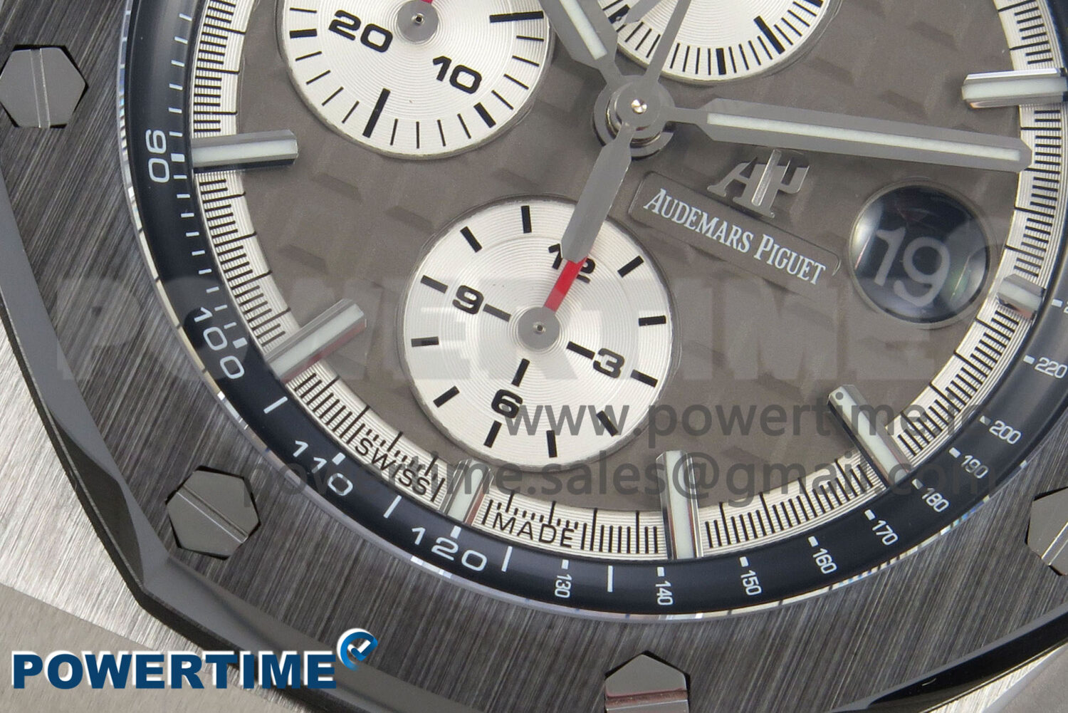 Royal Oak Offshore 44mm SS APPF Best Edition Gray/White Dial Ceramic Bezel on Gray Rubber Strap SA3126 - Image 5