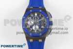 Royal Oak Offshore 44mm Black/Blue Ceramic APJF 1:1 Best Edition Blue Dial on Blue Rubber Strap A3126