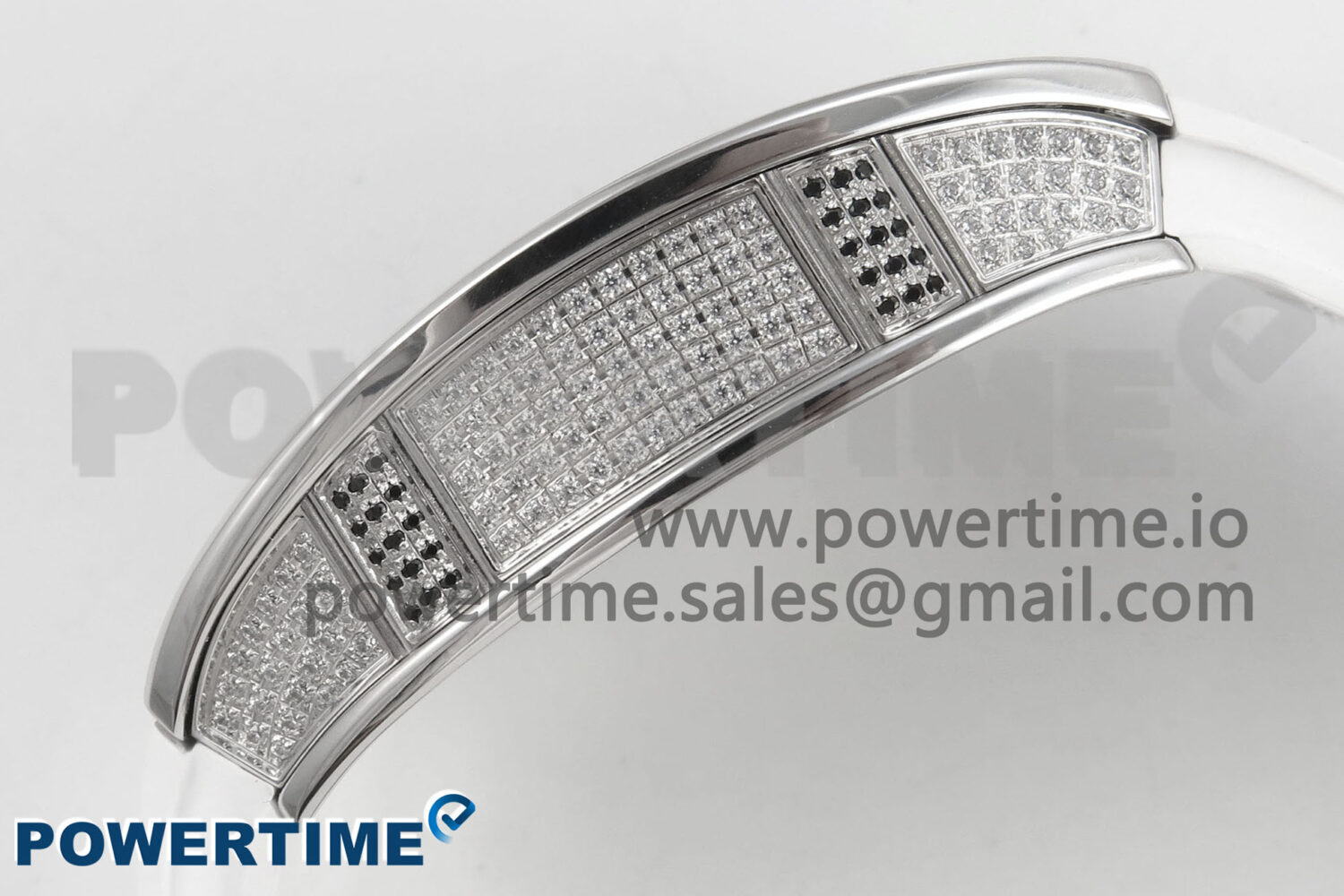 RM07 Ladies Full Diamonds SS ZF 1:1 Best Edition Red Dial on White Rubber Strap CRMA2 Clone - Image 7