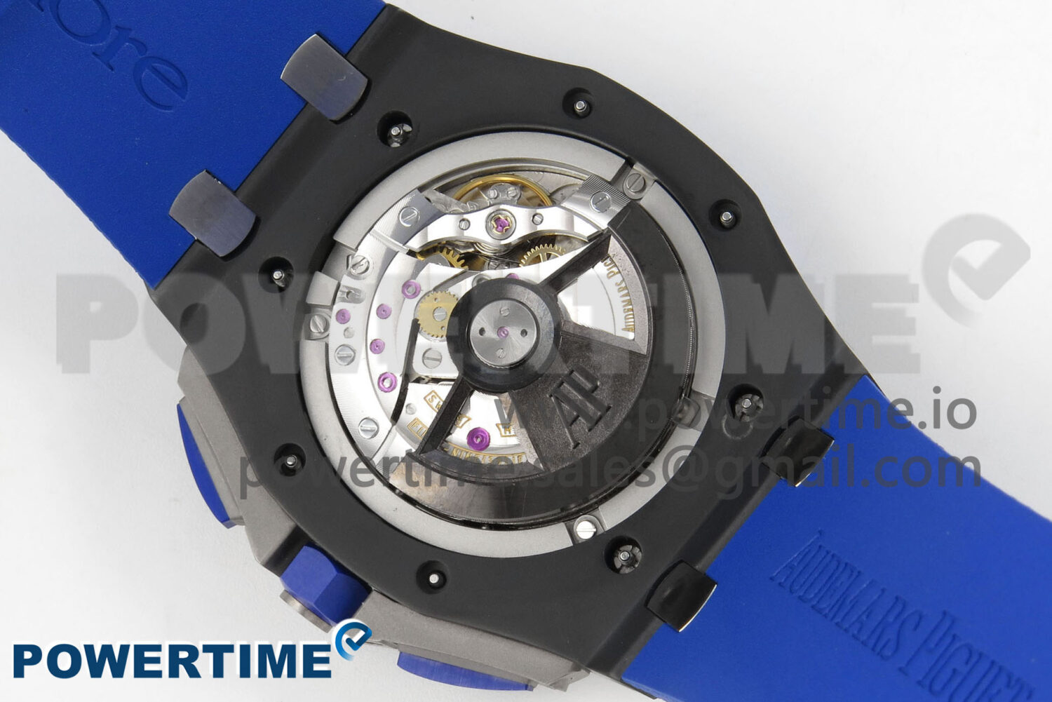 Royal Oak Offshore 44mm Black/Blue Ceramic APJF 1:1 Best Edition Blue Dial on Blue Rubber Strap A3126 - Image 10