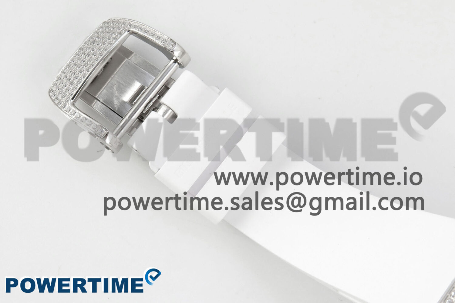 RM07 Ladies Full Diamonds SS ZF 1:1 Best Edition White MOP Dial on White Rubber Strap CRMA2 Clone - Image 10