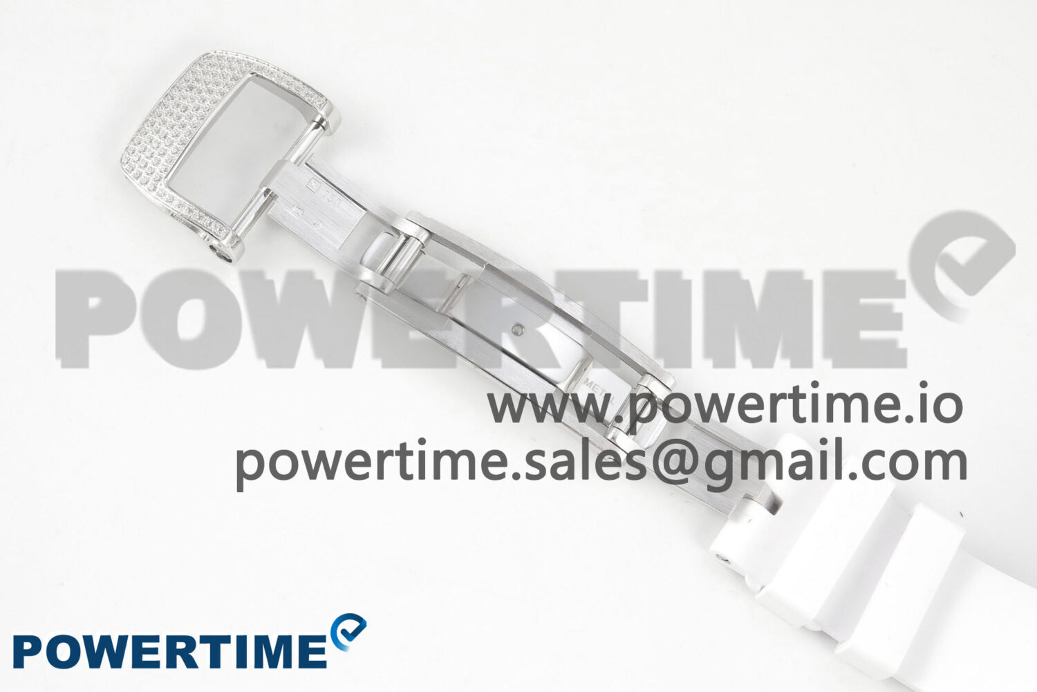RM07 Ladies Full Diamonds SS ZF 1:1 Best Edition White MOP Dial on White Rubber Strap CRMA2 Clone - Image 12