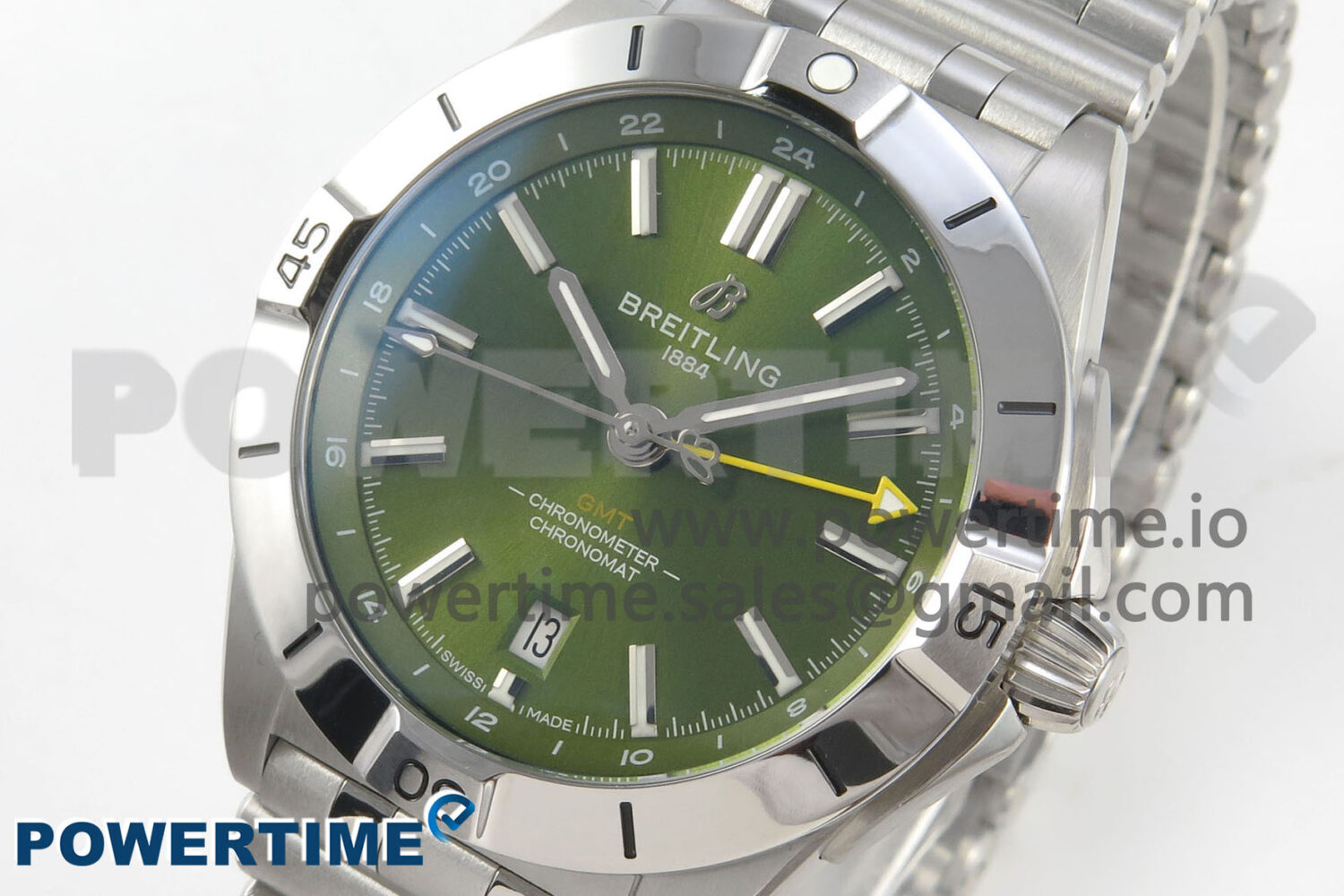 Breitling BLSF Chronomat Automatic 1:1 Best Edition GMT 40mm Green Dial On SS Bracelet A2836 - Image 3
