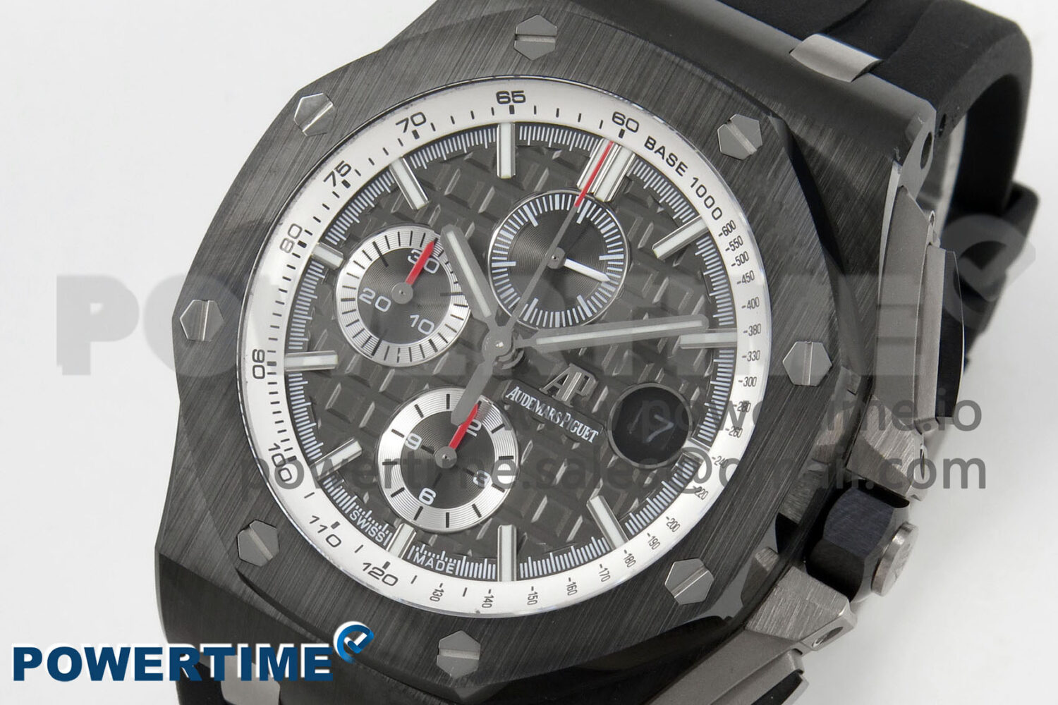 Royal Oak Offshore 44mm Black Ceramic APJF 1:1 Best Edition Gray Dial on Black Rubber Strap A3126 - Image 2