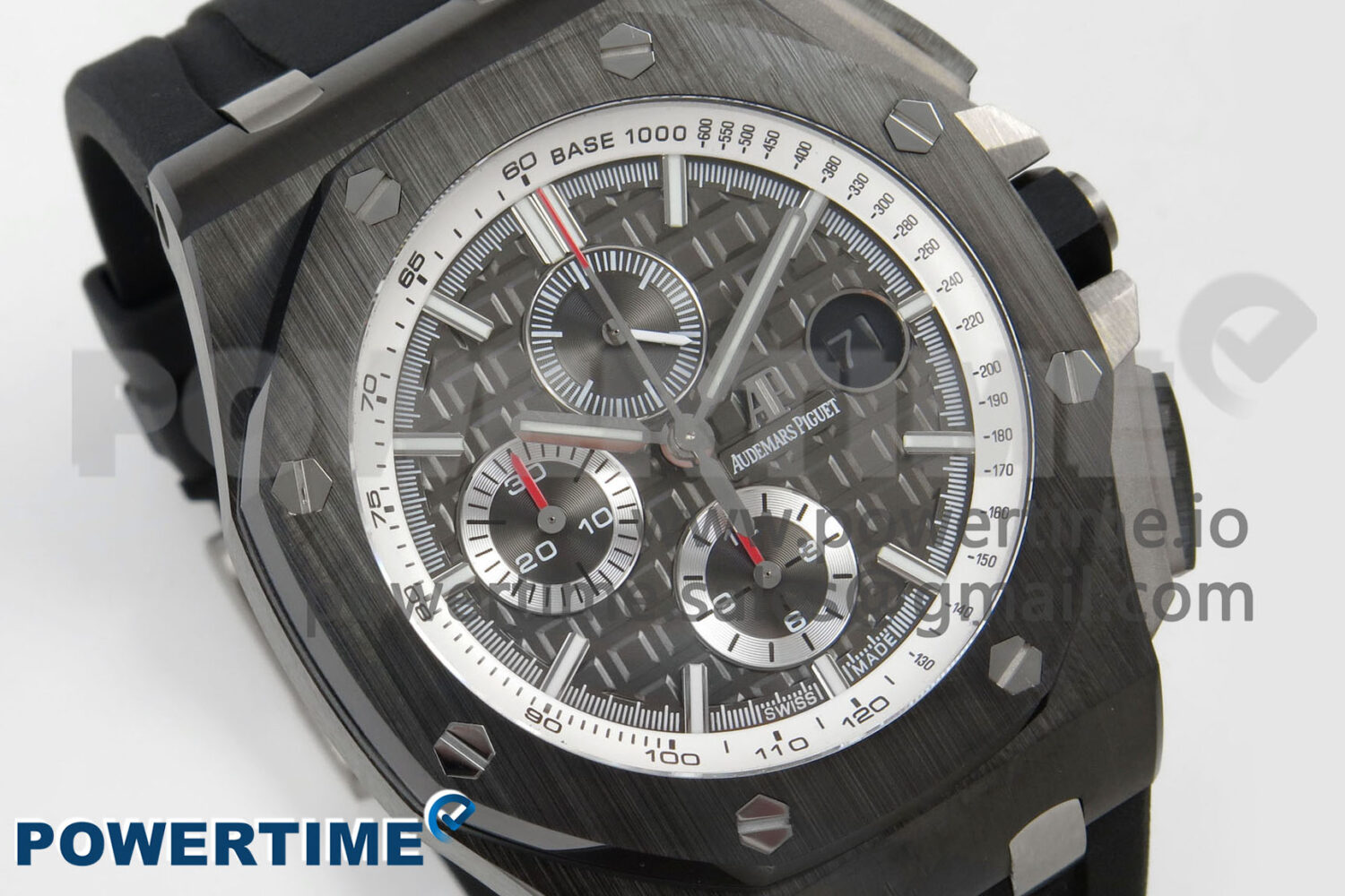 Royal Oak Offshore 44mm Black Ceramic APJF 1:1 Best Edition Gray Dial on Black Rubber Strap A3126 - Image 3