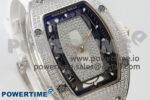 RM07 Ladies Full Diamonds SS ZF 1:1 Best Edition White MOP Dial on White Rubber Strap CRMA2 Clone - Image 2