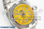 Avenger 43mm SS TF 1:1 Best Edition Yellow Dial on SS Bracelet A2824 V2 - Image 2