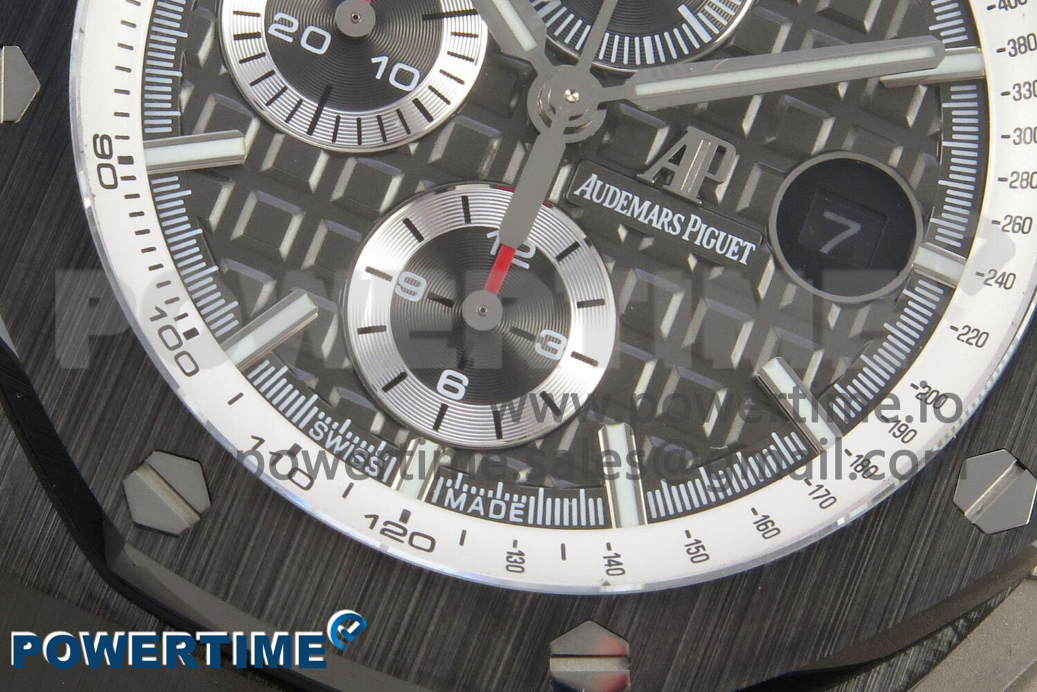 Royal Oak Offshore 44mm Black Ceramic APJF 1:1 Best Edition Gray Dial on Black Rubber Strap A3126 - Image 5