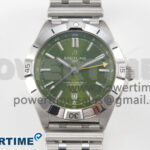 Breitling BLSF Chronomat Automatic 1:1 Best Edition GMT 40mm Green Dial On SS Bracelet A2836