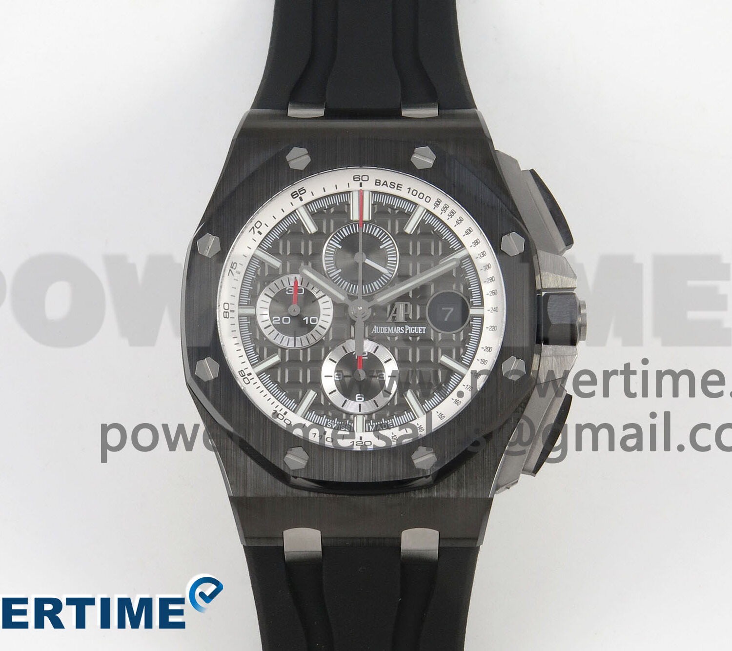 Royal Oak Offshore 44mm Black Ceramic APJF 1:1 Best Edition Gray Dial on Black Rubber Strap A3126