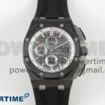 Royal Oak Offshore 44mm Black Ceramic APJF 1:1 Best Edition Gray Dial on Black Rubber Strap A3126