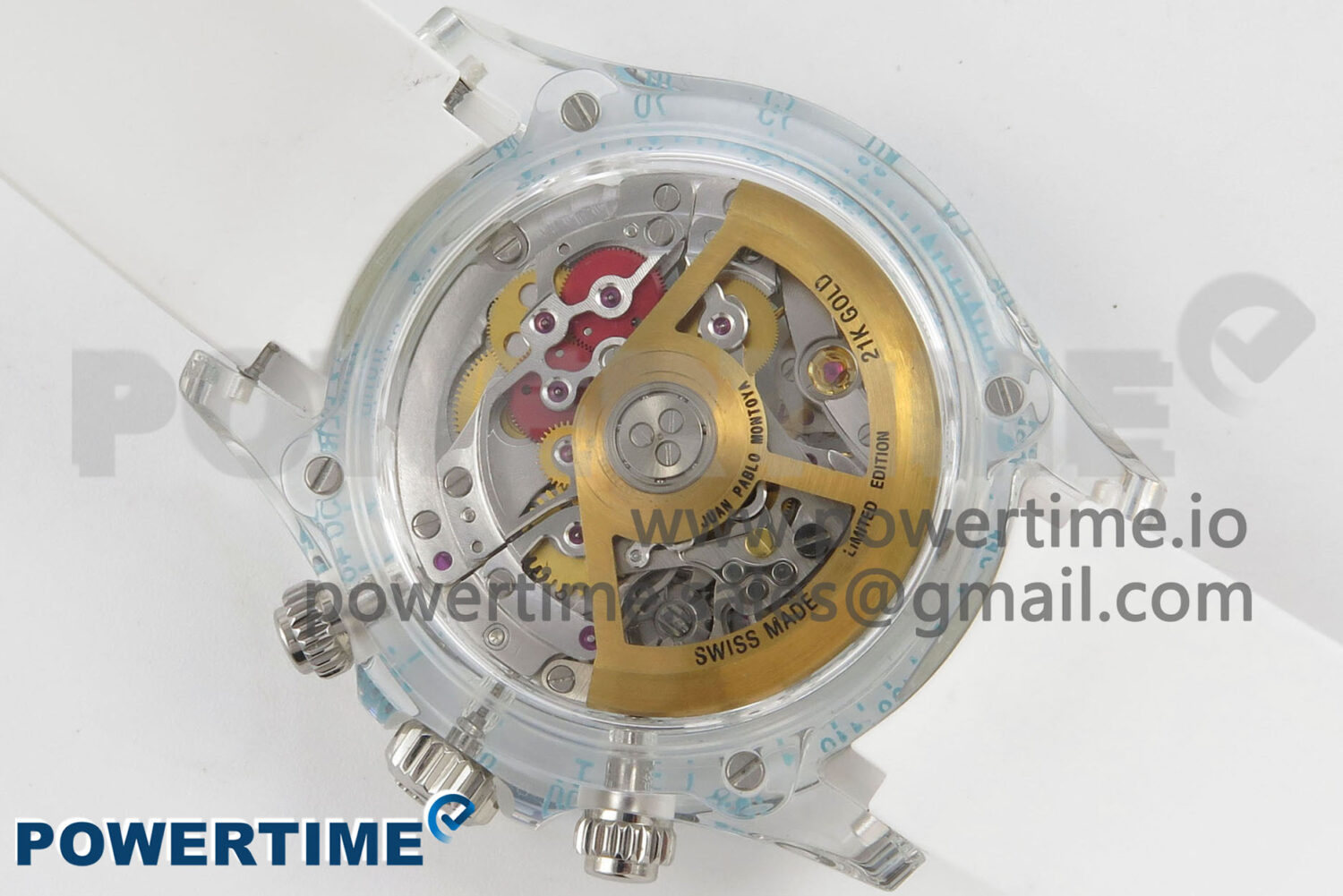Daytona Aet Remould Transparent SONIC Best Edition Skeleton Dial on White Rubber Strap SA4130 - Image 8