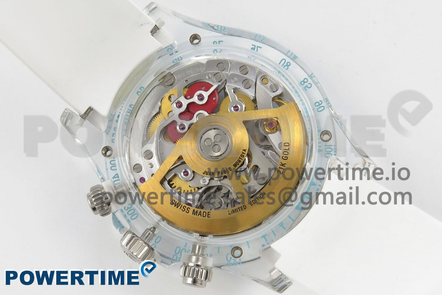 Daytona Aet Remould Transparent SONIC Best Edition Skeleton Dial on White Rubber Strap SA4130 - Image 9