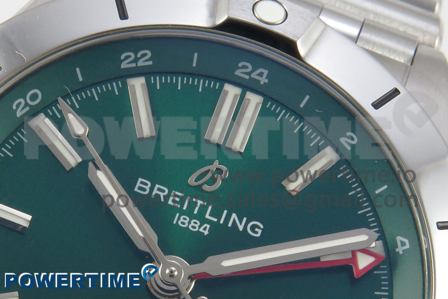 Breitling BLSF Chronomat Automatic 1:1 Best Edition GMT 40mm Green Dial On SS Bracelet A2836 - Image 4