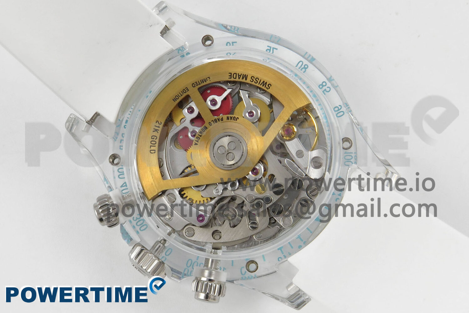 Daytona Aet Remould Transparent SONIC Best Edition Skeleton Dial on White Rubber Strap SA4130 - Image 10