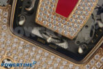 RM07 Ladies Full Diamonds RG ZF 1:1 Best Edition Red Dial on White Rubber Strap CRMA2 Clone - Image 5