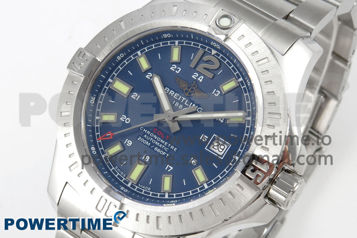 Colt Automatic 44mm TF1:1 Best Edition Blue Dial on SS Bracelet A2824 V2 - Image 3