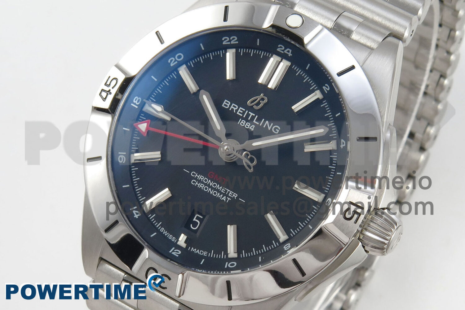 Breitling BLSF Chronomat Automatic 1:1 Best Edition GMT 40mm Black Dial On SS Bracelet A2836 - Image 3