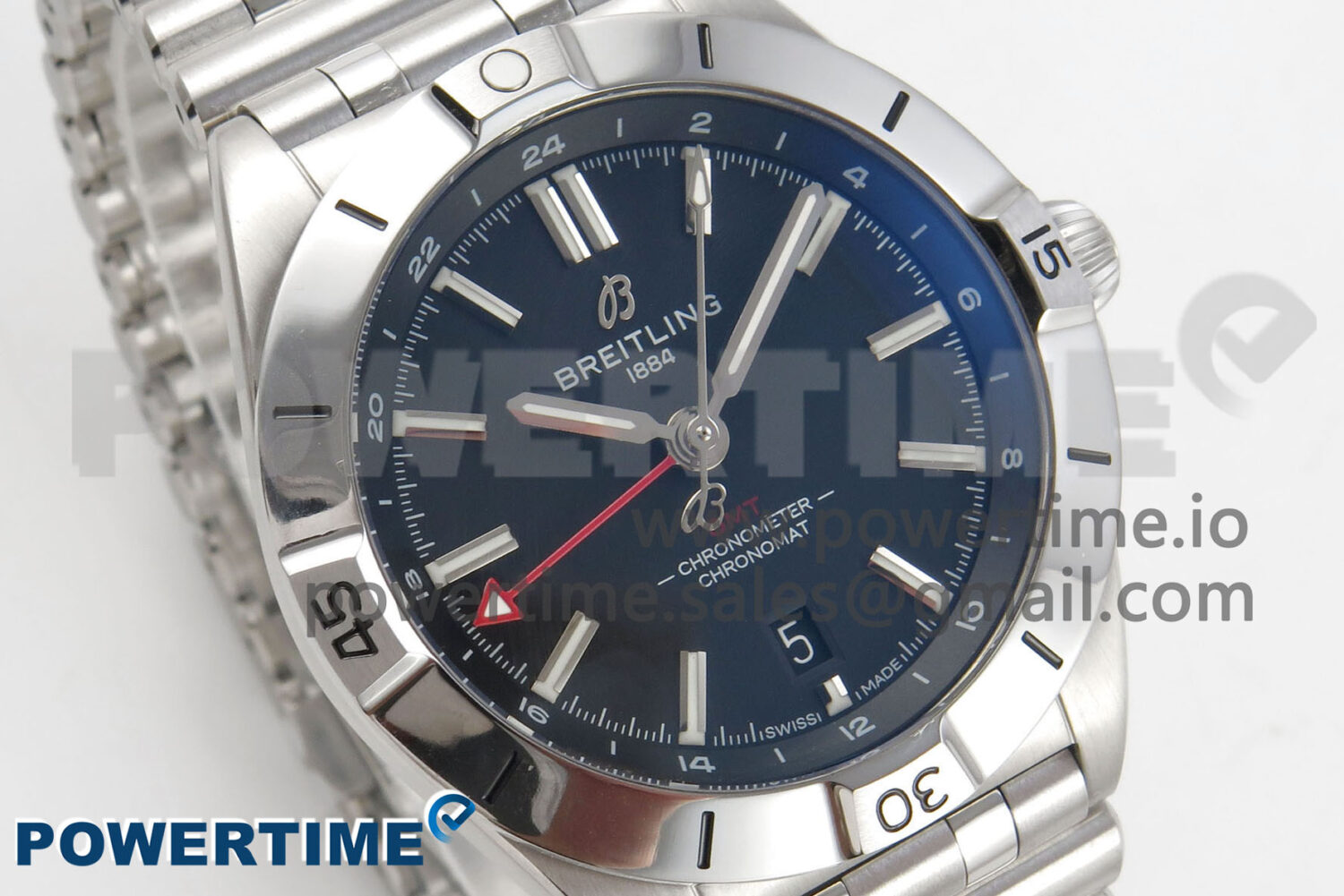 Breitling BLSF Chronomat Automatic 1:1 Best Edition GMT 40mm Black Dial On SS Bracelet A2836 - Image 2