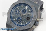 Royal Oak Offshore 44mm Titanium APJF 1:1 Best Edition Blue Dial on Gray Rubber Strap A3126 - Image 2
