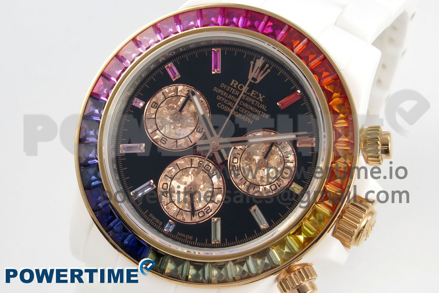 Daytona White Ceramic Case and Bracelet Black Rainbow Dial Rainbow Bezel SONIC Best Edition SA4130 - Image 2