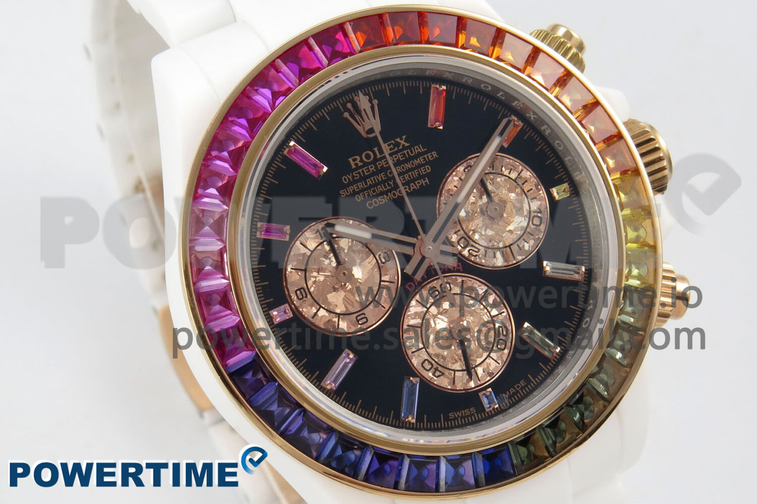 Daytona White Ceramic Case and Bracelet Black Rainbow Dial Rainbow Bezel SONIC Best Edition SA4130 - Image 3
