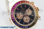 Daytona White Ceramic Case and Bracelet Black Rainbow Dial Rainbow Bezel SONIC Best Edition SA4130 - Image 3