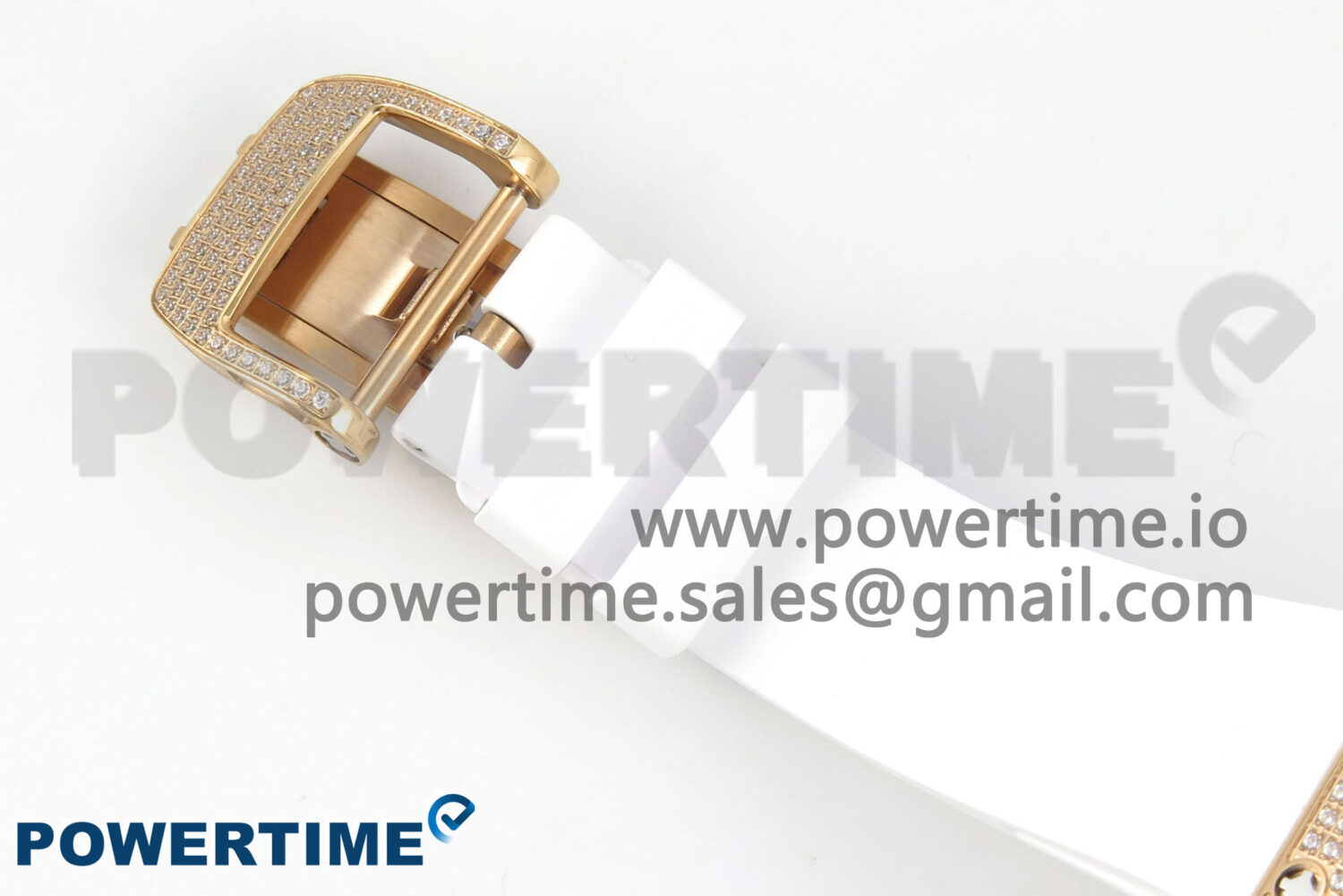 RM07 Ladies Full Diamonds RG ZF 1:1 Best Edition White MOP Dial on White Rubber Strap CRMA2 Clone - Image 10