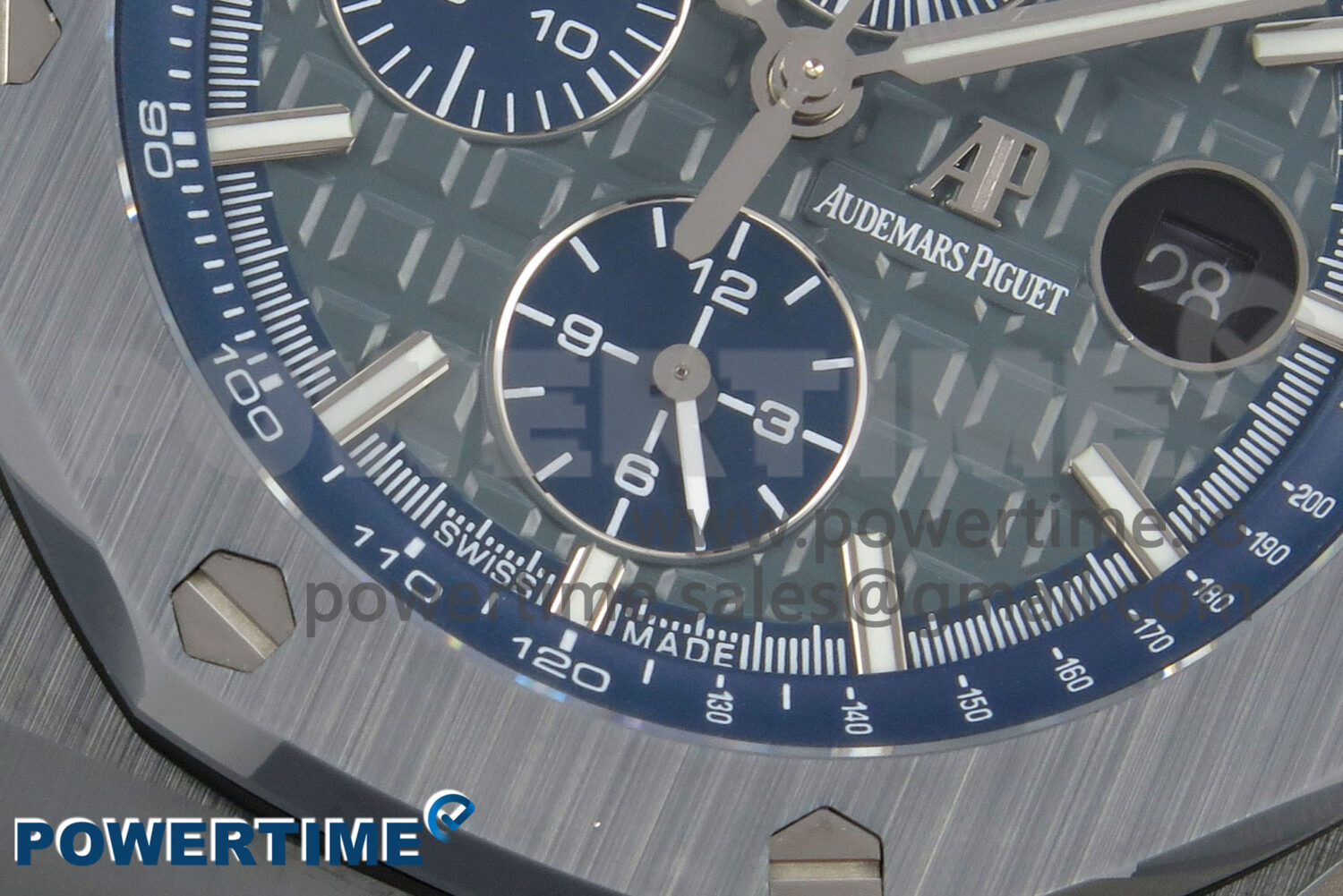 Royal Oak Offshore 44mm Titanium APJF 1:1 Best Edition Blue Dial on Gray Rubber Strap A3126 - Image 5