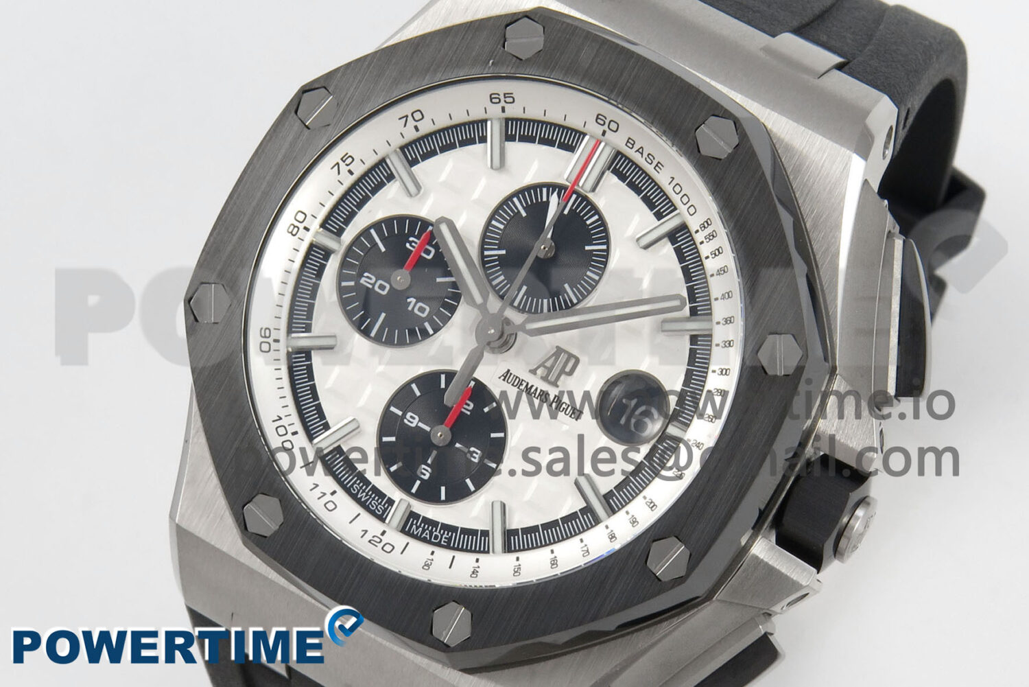 Royal Oak Offshore 44mm SS APPF Best Edition White Dial Ceramic Bezel on Black Rubber Strap SA3126 - Image 3