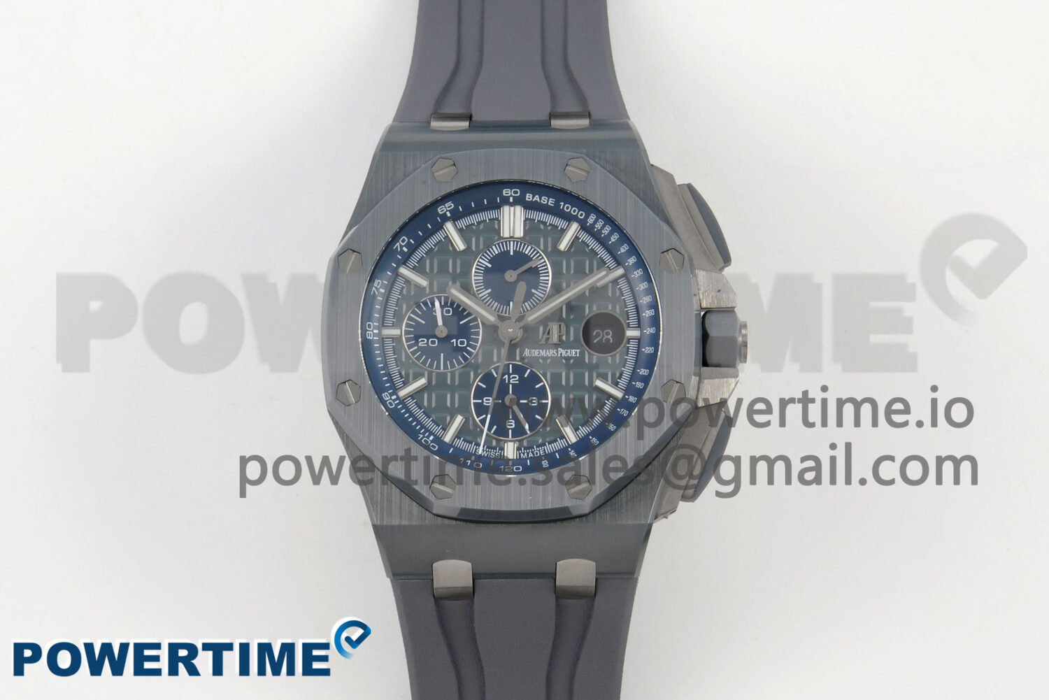 Royal Oak Offshore 44mm Titanium APJF 1:1 Best Edition Blue Dial on Gray Rubber Strap A3126 - Image 1