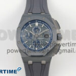 Royal Oak Offshore 44mm Titanium APJF 1:1 Best Edition Blue Dial on Gray Rubber Strap A3126