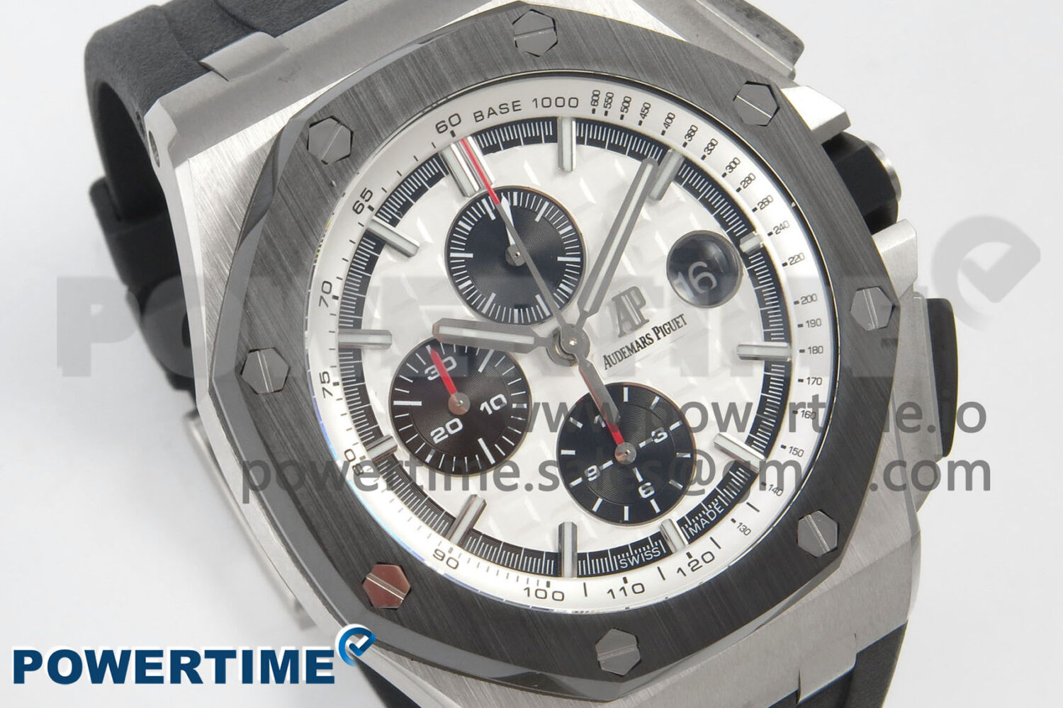 Royal Oak Offshore 44mm SS APPF Best Edition White Dial Ceramic Bezel on Black Rubber Strap SA3126 - Image 2
