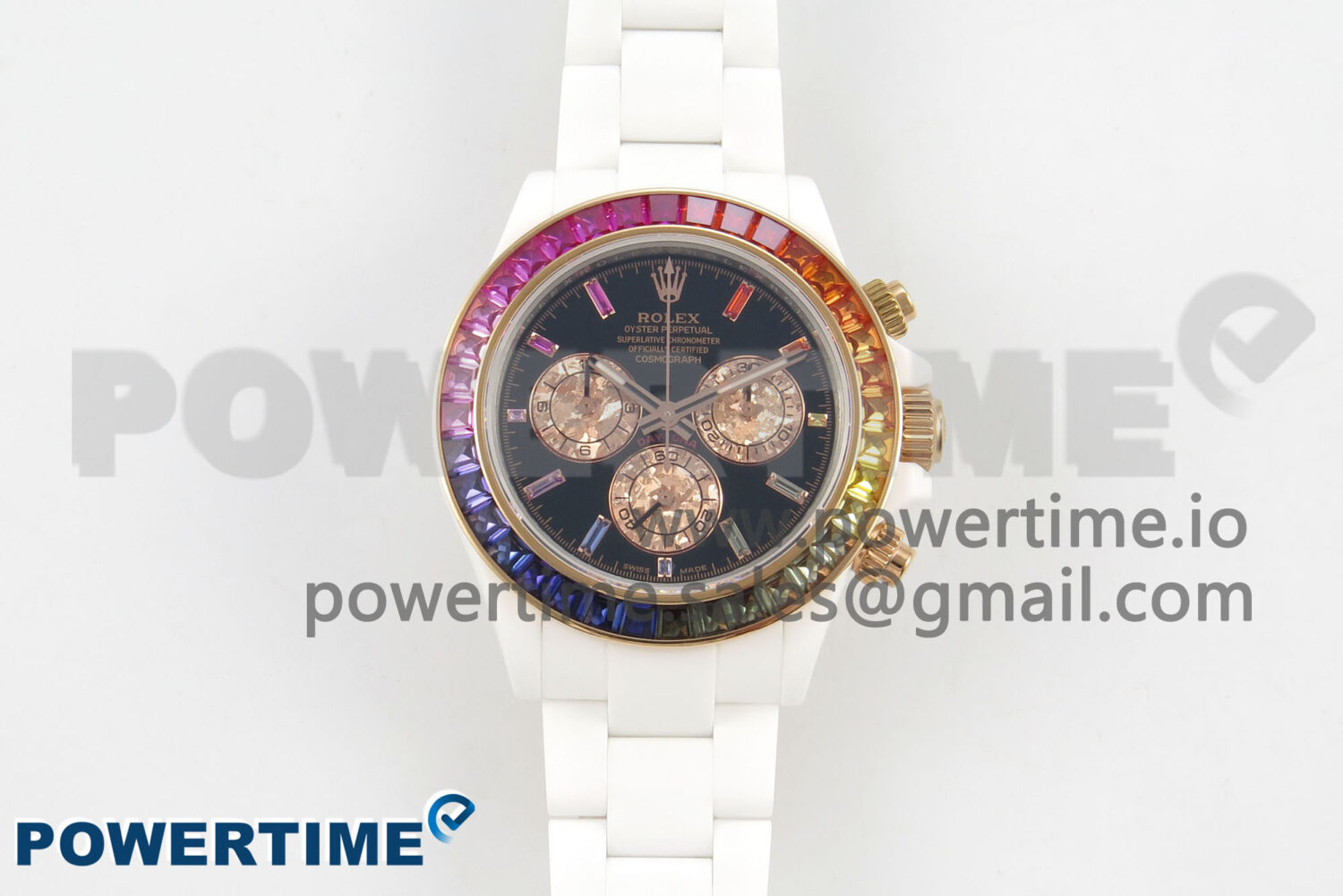 Daytona White Ceramic Case and Bracelet Black Rainbow Dial Rainbow Bezel SONIC Best Edition SA4130 - Image 1