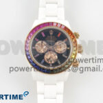 Daytona White Ceramic Case and Bracelet Black Rainbow Dial Rainbow Bezel SONIC Best Edition SA4130