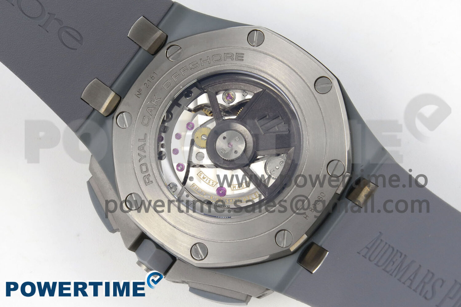Royal Oak Offshore 44mm Titanium APJF 1:1 Best Edition Blue Dial on Gray Rubber Strap A3126 - Image 8