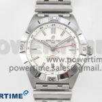 Breitling BLSF Chronomat Automatic 1:1 Best Edition GMT 40mm White Dial On SS Bracelet A2836