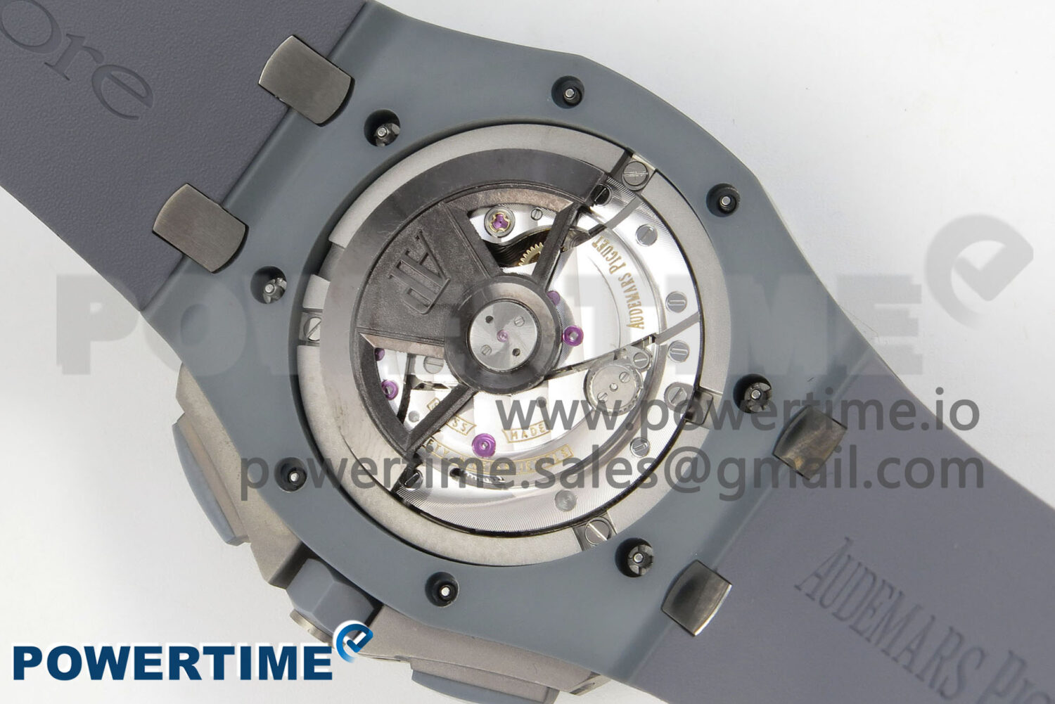Royal Oak Offshore 44mm Titanium APJF 1:1 Best Edition Blue Dial on Gray Rubber Strap A3126 - Image 9