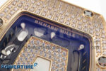 RM07 Ladies Full Diamonds RG ZF 1:1 Best Edition White MOP Dial on White Rubber Strap CRMA2 Clone - Image 4