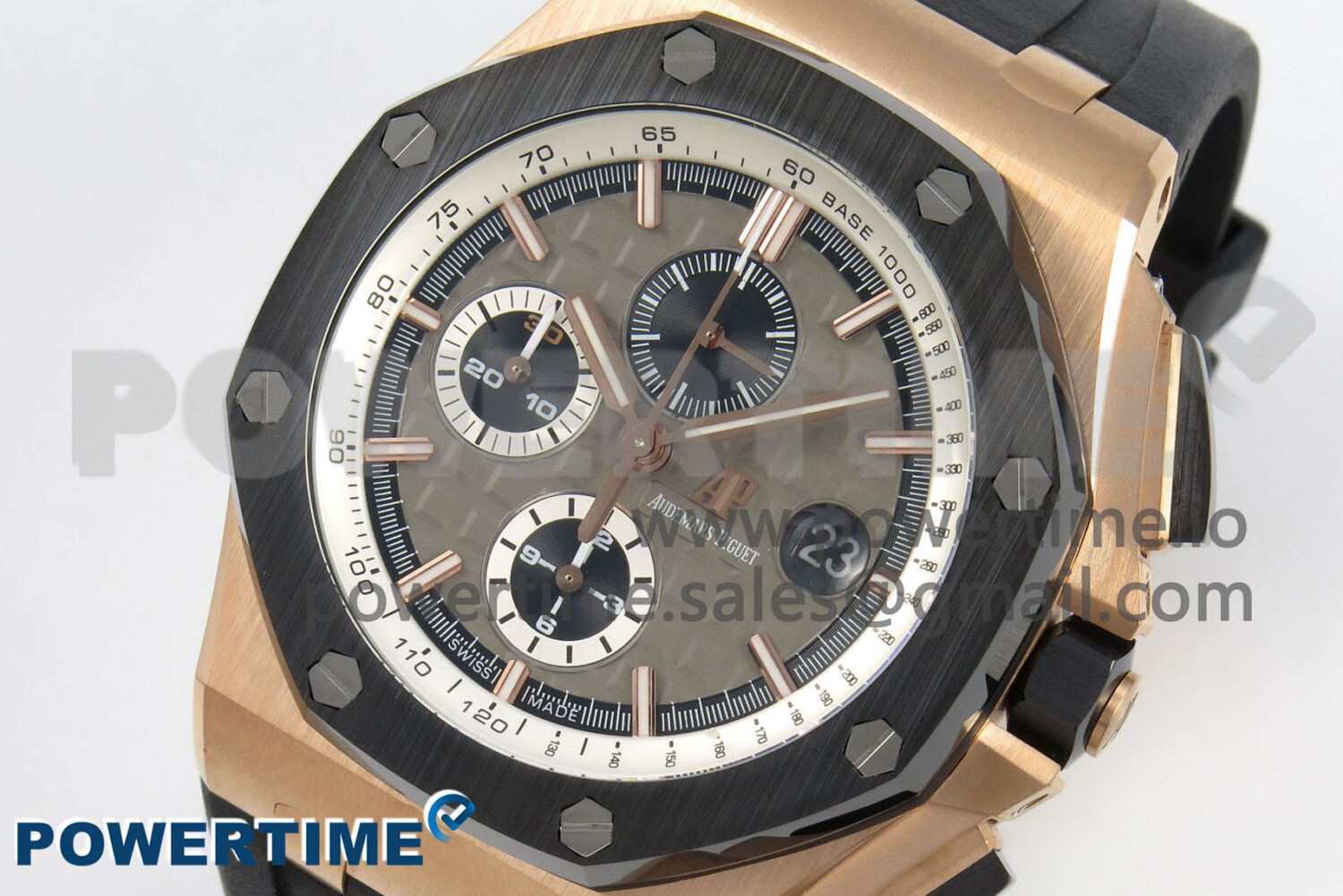 Royal Oak Offshore 44mm RG APPF Best Edition Gray Dial Ceramic Bezel on Black Rubber Strap SA3126 - Image 2