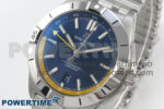 Breitling BLSF Chronomat Automatic 1:1 Best Edition GMT 40mm Blue Dial with Inner Yellow Rim On SS Bracelet - Image 3