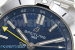Breitling BLSF Chronomat Automatic 1:1 Best Edition GMT 40mm Blue Dial with Inner Yellow Rim On SS Bracelet - Image 4