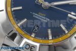 Breitling BLSF Chronomat Automatic 1:1 Best Edition GMT 40mm Blue Dial with Inner Yellow Rim On SS Bracelet - Image 5