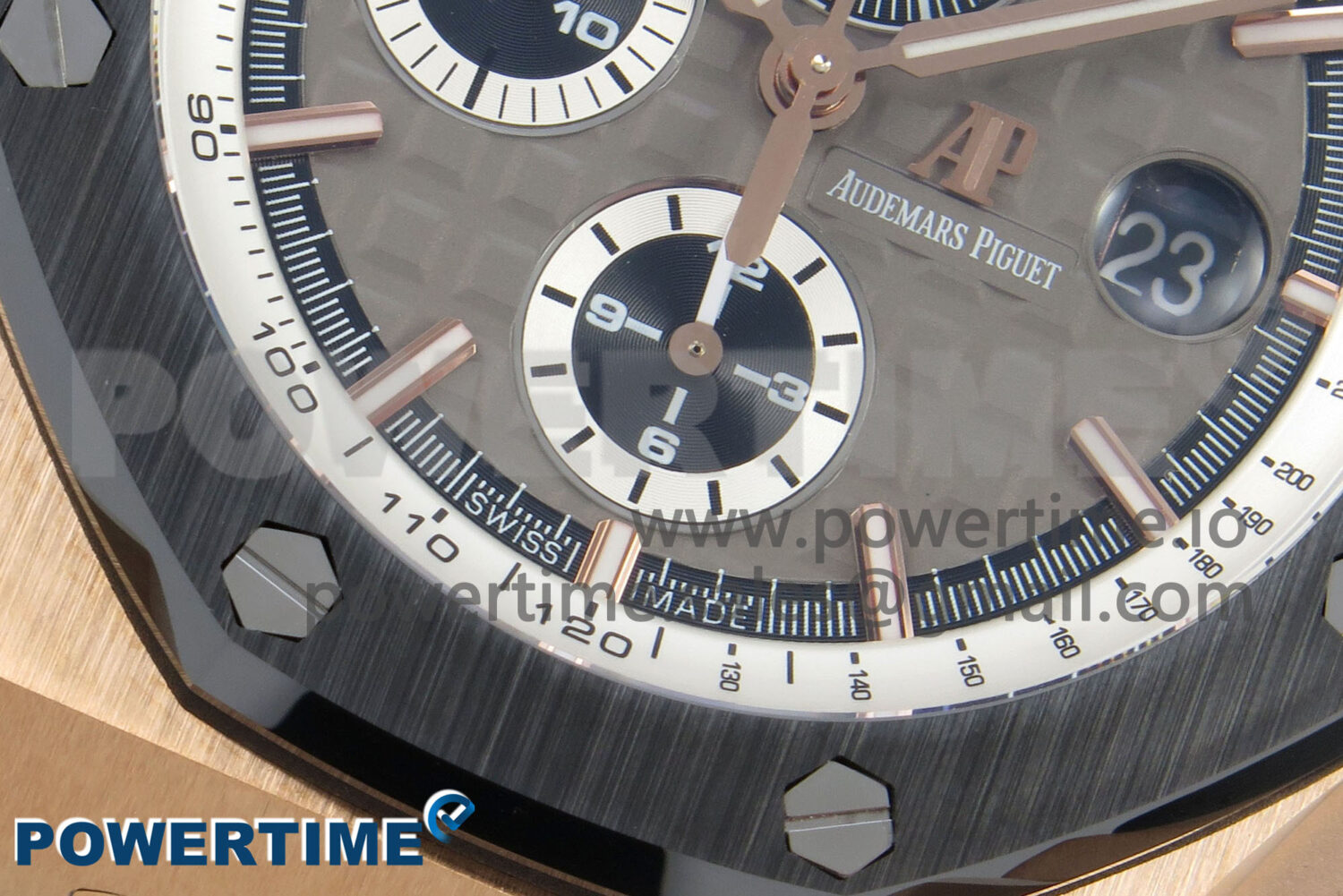 Royal Oak Offshore 44mm RG APPF Best Edition Gray Dial Ceramic Bezel on Black Rubber Strap SA3126 - Image 5