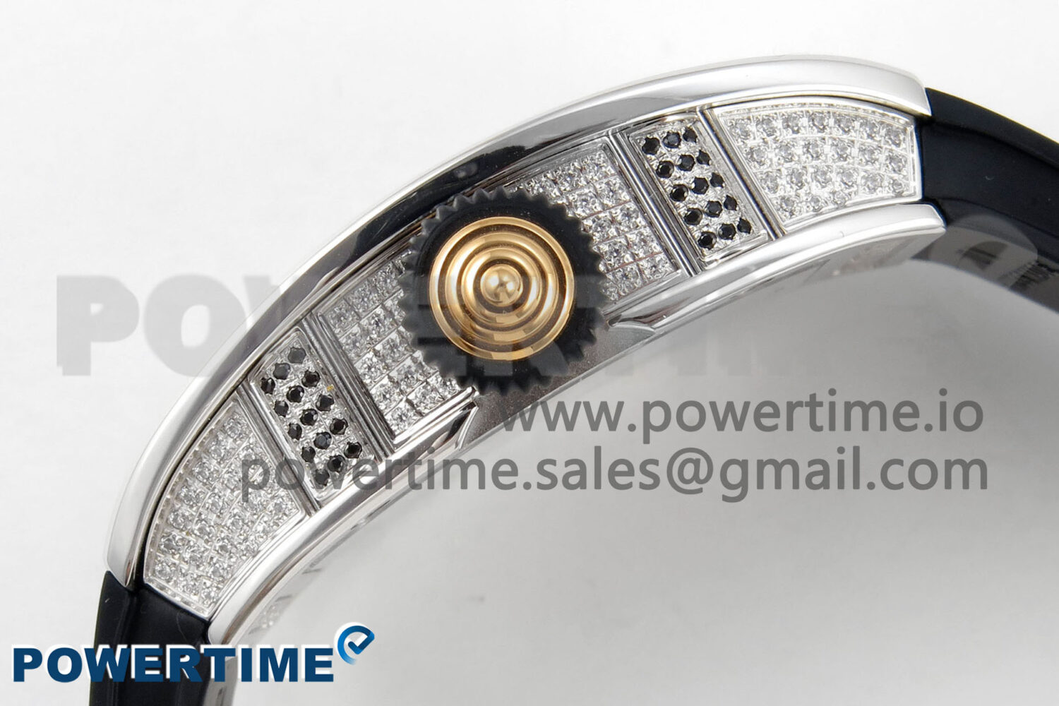 RM07 Ladies Full Diamonds SS ZF 1:1 Best Edition Red Dial on Black Rubber Strap CRMA2 Clone - Image 6