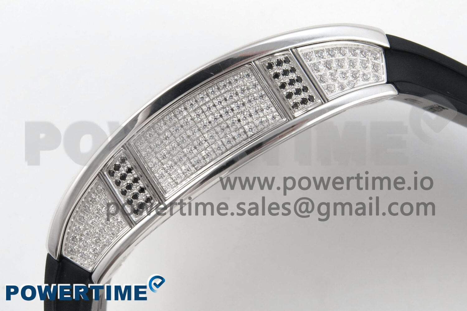 RM07 Ladies Full Diamonds SS ZF 1:1 Best Edition Red Dial on Black Rubber Strap CRMA2 Clone - Image 7