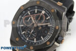 Royal Oak Offshore 44mm Black Ceramic APJF 1:1 Best Edition Black RG Dial on Black Rubber Strap A3126 - Image 2